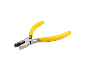 pliers yellow handle tool isolated on white background