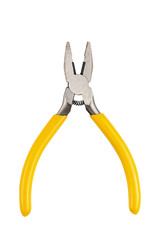 pliers yellow handle tool isolated on white background