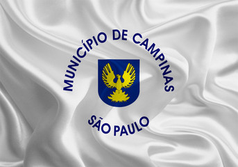 Waving Fabric Flag of Campinas