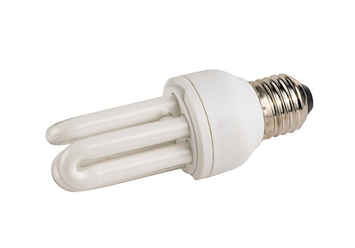 compact fluorescent lamp on white background