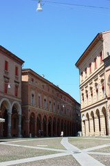 Santo Stefano square under blue sky in Bologna, Italy 