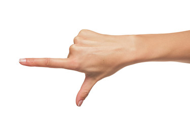 Human hand point with finger  - obrazy, fototapety, plakaty