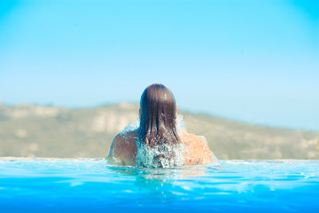 Beauty woman in pool