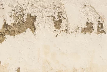 Papier Peint photo Lavable Vieux mur texturé sale Façade extérieure blanche poreuse cassée