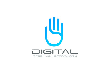 Artificial Intelligence Hand Logo Business design vector