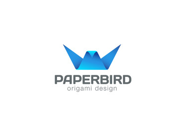 Origami Bird Logo Innovation abstract design vector