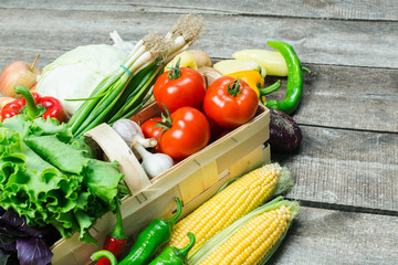 Harvest, fresh organic vegetables