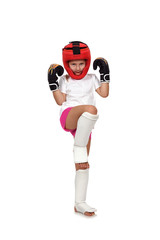 girl posing block foot