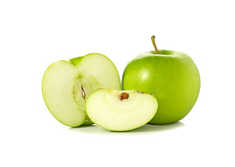 Green Apple on white background
