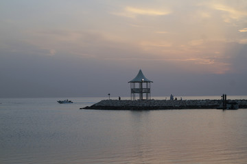 Fototapeta premium Sunset by the Dukhan seaside in north west Qatar.