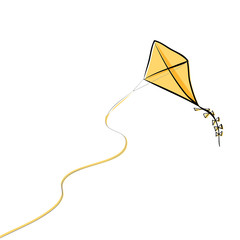 Flying kite, vector illustration