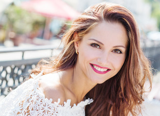 portrait of happy young woman