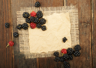 Blackberries scattered