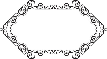 Art vintage swirll greeting frame