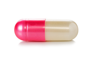 capsule pills on white background