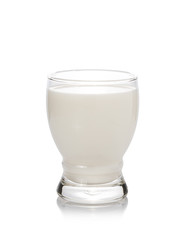 Glass of milk isolated on white background
