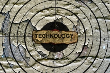 Technology target grunge concept