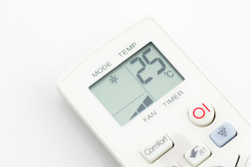 Fototapeta premium remote control air conditioner on 25 degrees celsius isolated