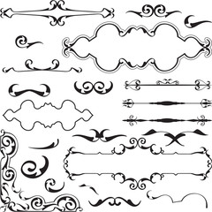 Set of vintage baroque ornate elements