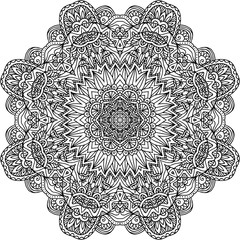 Lacy ornate vector black napkin