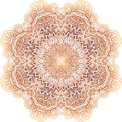 Ornate vintage beige vector doodle circle pattern