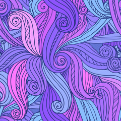 Abstract vector seamless hand-drawn pattern