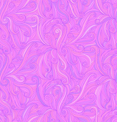 Vector abstract doodle curves seamless pattern