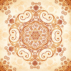 Ornate vintage circle pattern in mehndi style