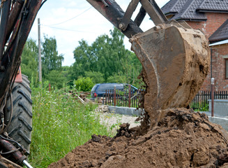 Fototapeta na wymiar working with excavator