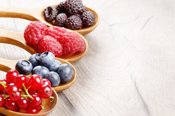 Berries in spoons