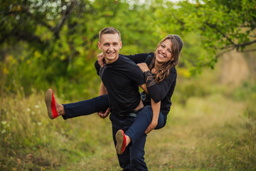 Fototapeta premium young couple on nature