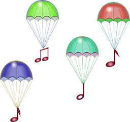Parachutes with notes