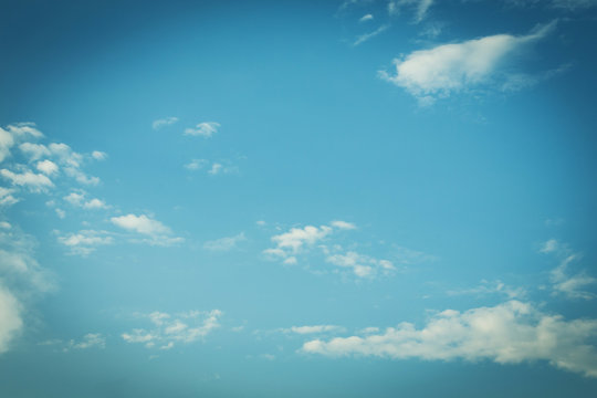 blue sky background, image uesd vintage filter