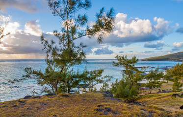 lever de soleil sur l'île Rodrigues, Maurice 