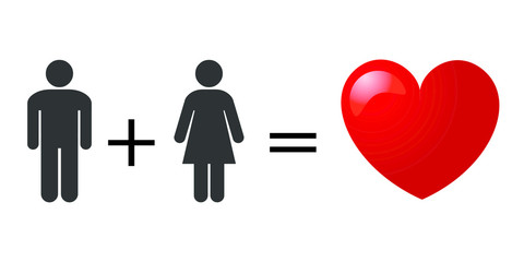Gender Love - male and female sex symbols