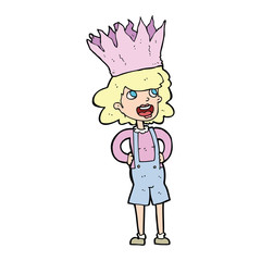 cartoon person wearing crown