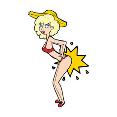 cartoon bikini pin up woman
