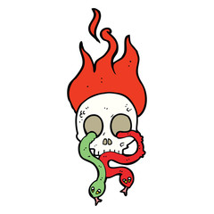 snake and skulls cartoon