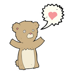 cartoon teddy bear with love heart