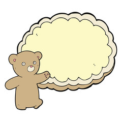 cartoon bear with text space cloud