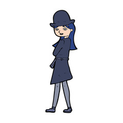 cartoon woman wearing sensible hat