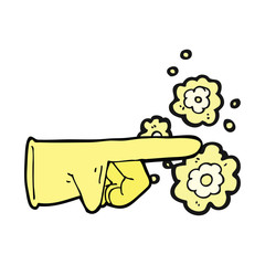 pointing rubber glove cartoon