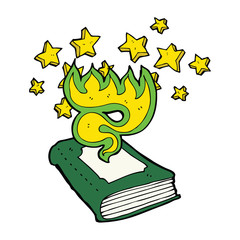 cartoon magical spell book