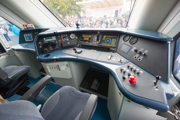 Obraz premium Wnętrze kabiny maszynisty