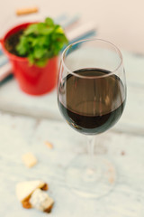 wine glasses on white background