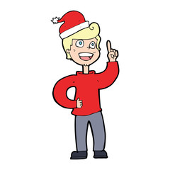 cartoon man ready for christmas