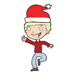 cartoon man ready for christmas