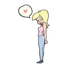 cartoon woman in love