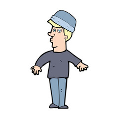 cartoon man wearing hat
