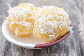 Close up Toddy palm cake